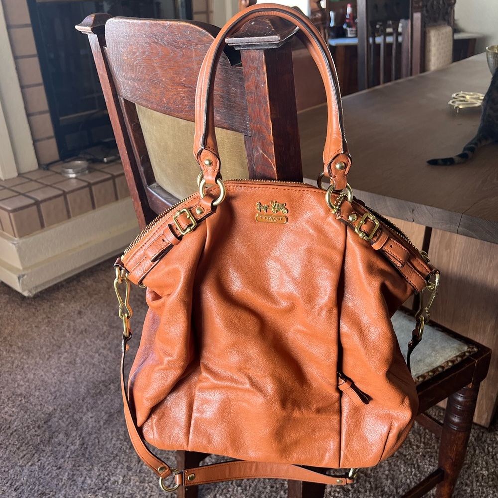Cognac Coach Handbag